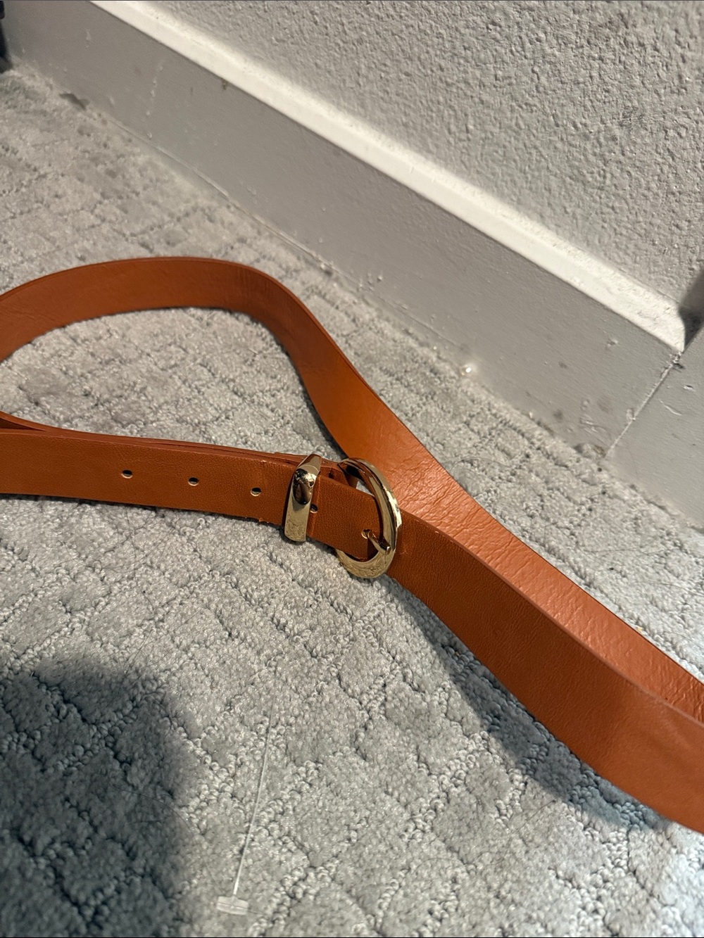 Forever 21 Cognac Belt with Gold Buckle